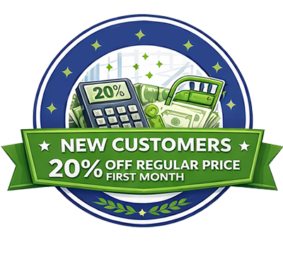 New Customers 20% Off Regular Price First Month